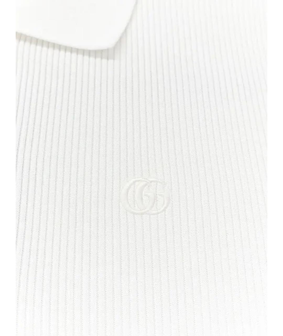 GUCCI Белая полиэстеровая футболка, фото 3