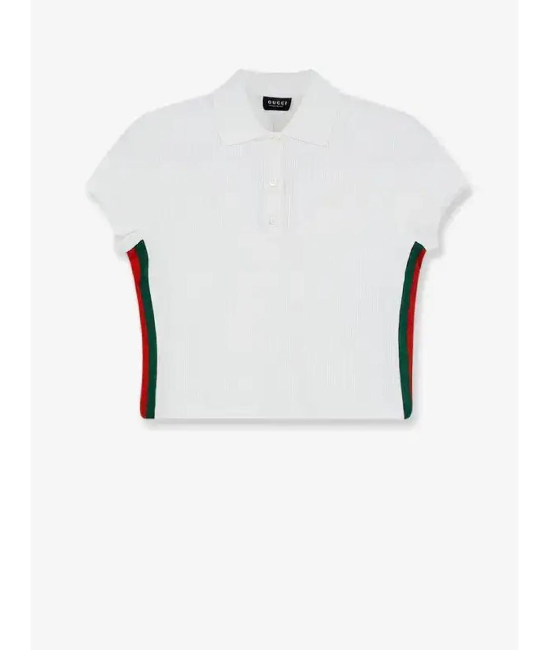 GUCCI Белая полиэстеровая футболка, фото 1