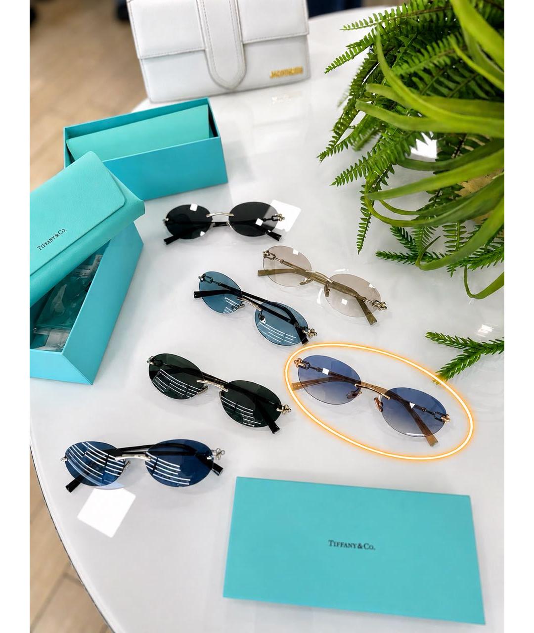 TIFFANY&CO Бежевые пластиковые солнцезащитные очки, фото 7
