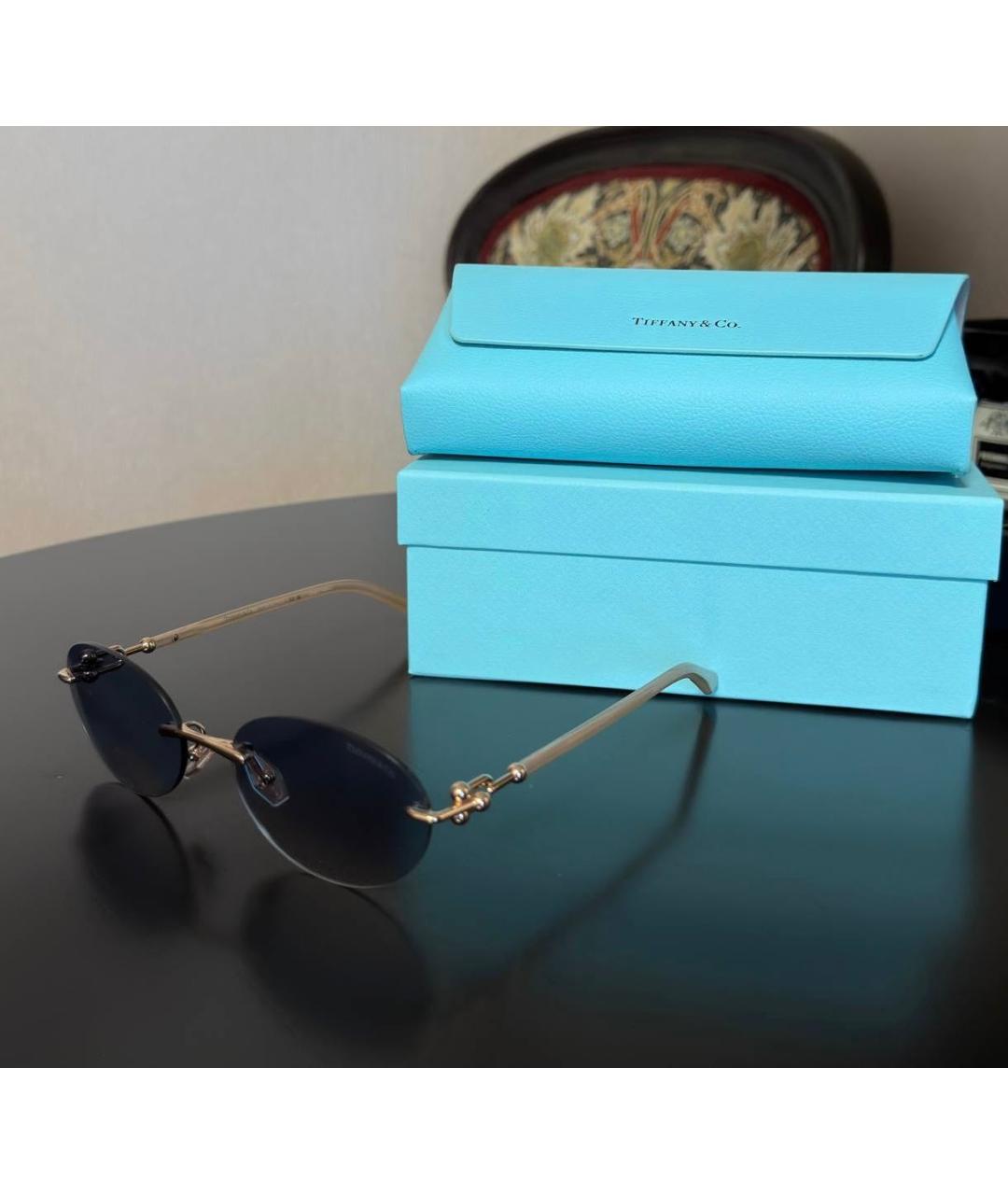 TIFFANY&CO Бежевые пластиковые солнцезащитные очки, фото 3