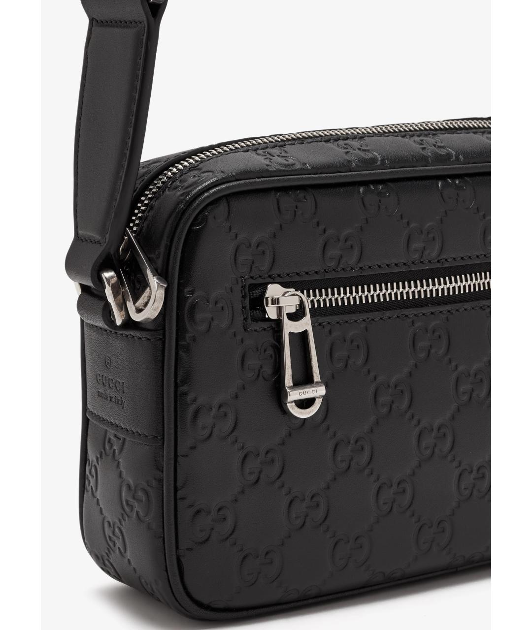 GUCCI Черная кожаная сумка на плечо, фото 2