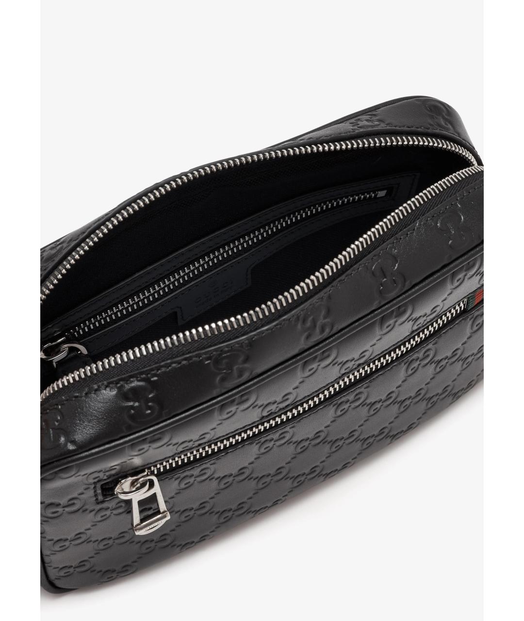 GUCCI Черная кожаная сумка на плечо, фото 3