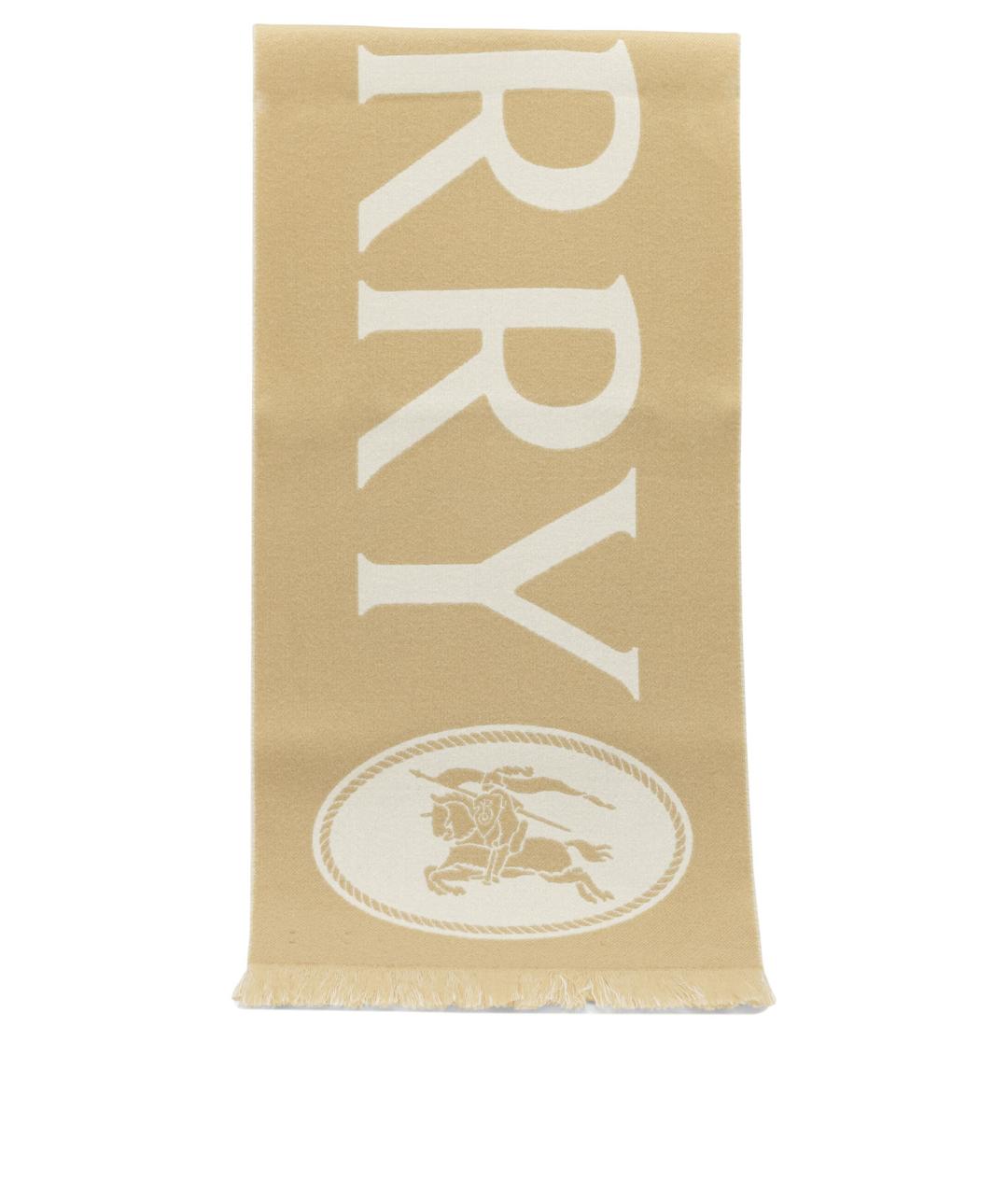 BURBERRY Бежевый шерстяной шарф, фото 1
