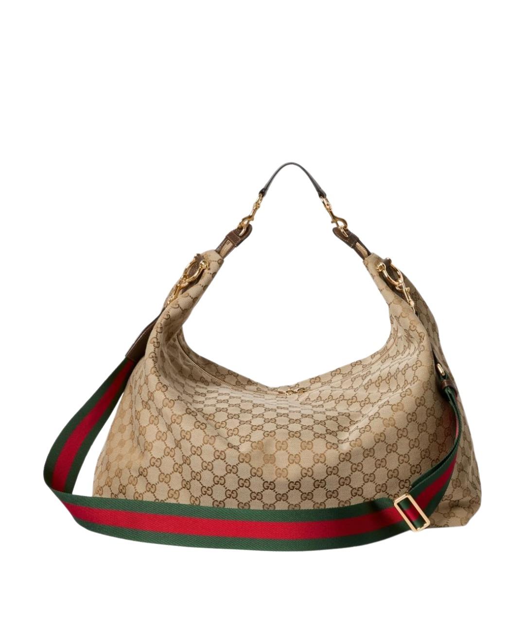 GUCCI Бежевая тканевая сумка на плечо, фото 1