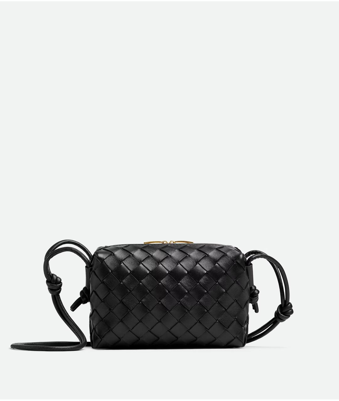 BOTTEGA VENETA Черная кожаная сумка через плечо, фото 1