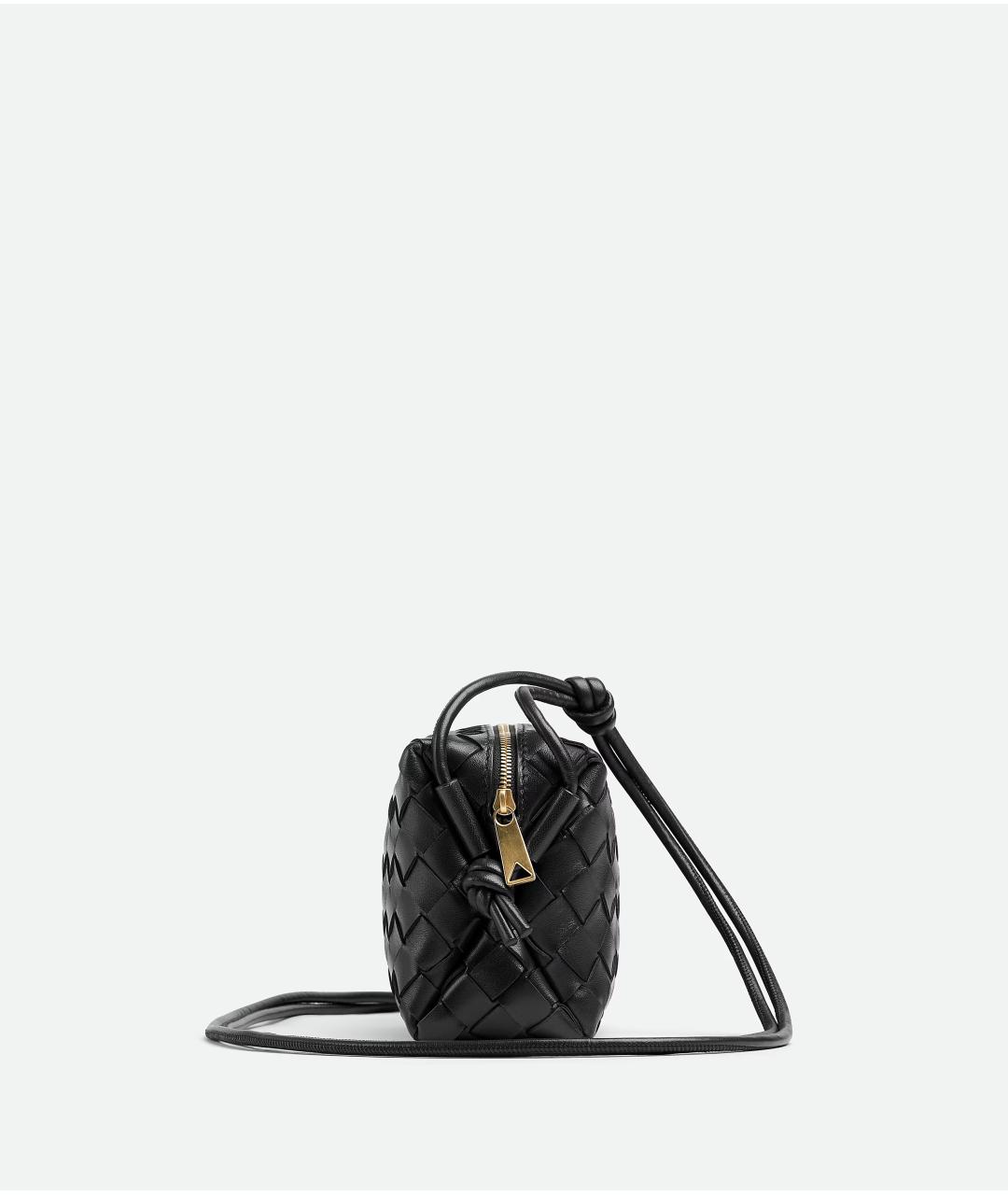 BOTTEGA VENETA Черная кожаная сумка через плечо, фото 2