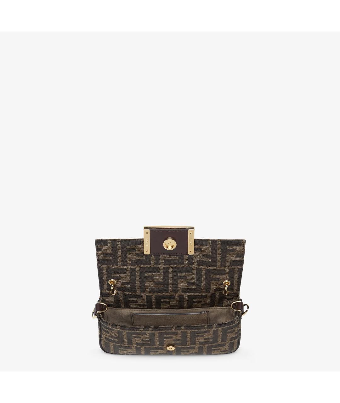 FENDI Коричневая синтетическая сумка через плечо, фото 2