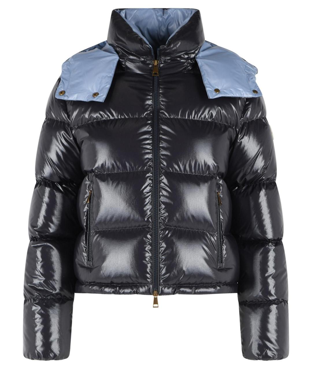 MONCLER Синий полиамидовый пуховик, фото 1