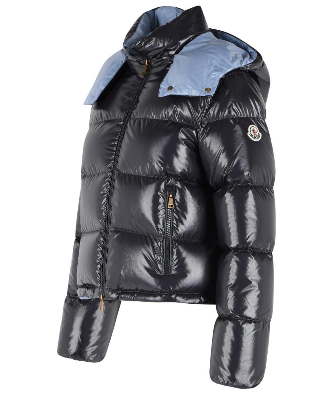 MONCLER Синий полиамидовый пуховик, фото 2