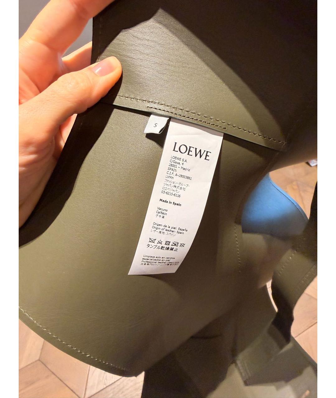 LOEWE Хаки кожаный ремень, фото 6