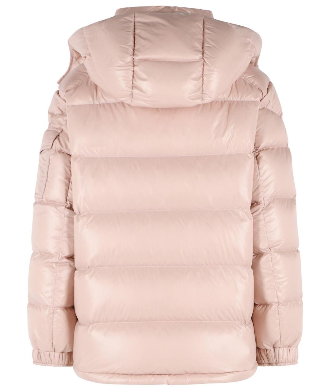 MONCLER Розовый полиамидовый пуховик, фото 3