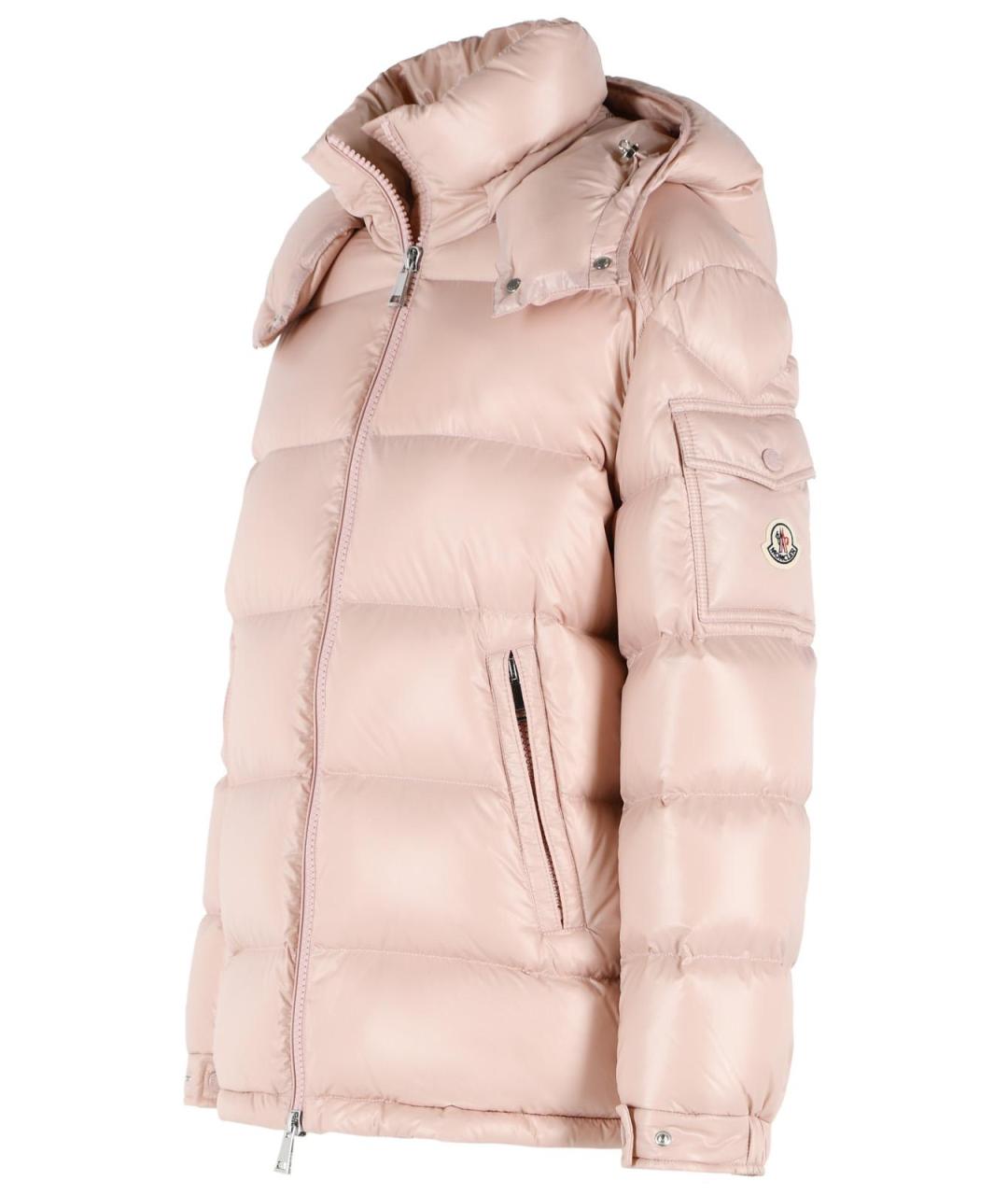 MONCLER Розовый полиамидовый пуховик, фото 2