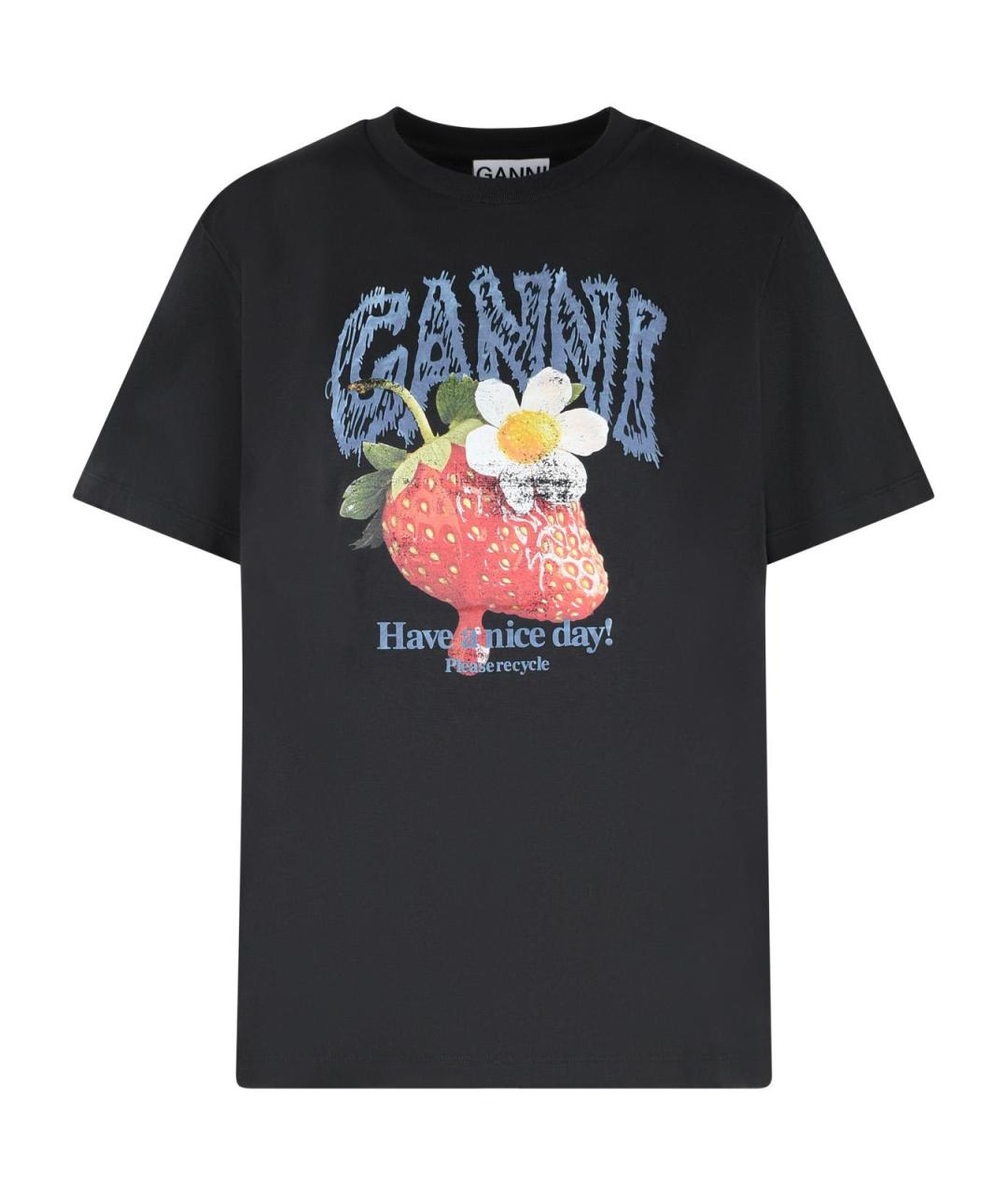 GANNI Серая хлопковая футболка, фото 1