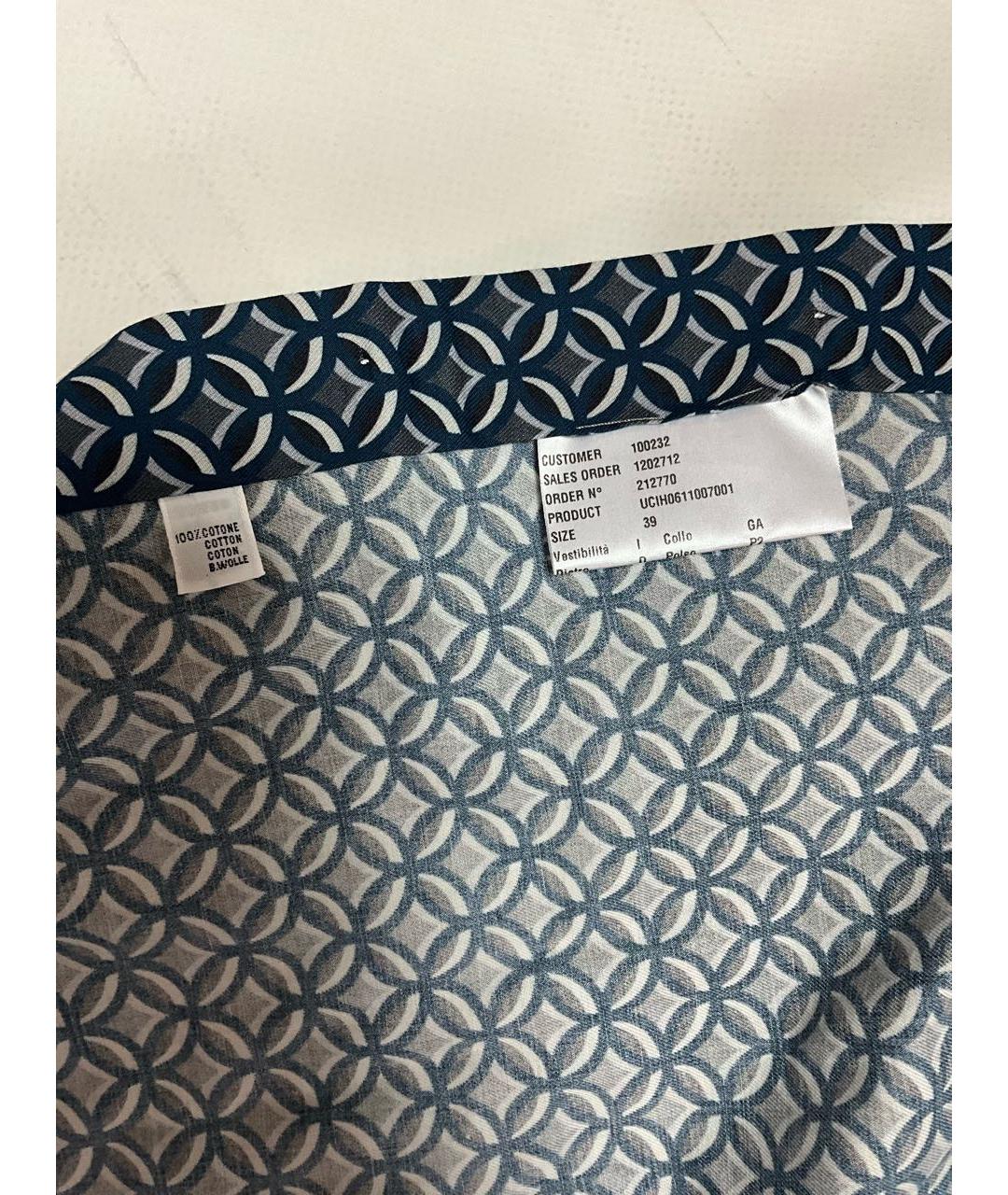 KITON Синяя хлопковая классическая рубашка, фото 3