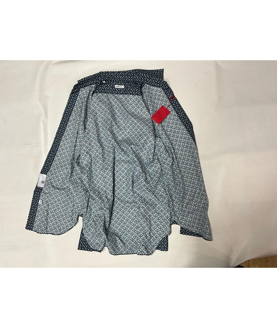 KITON Синяя хлопковая классическая рубашка, фото 2