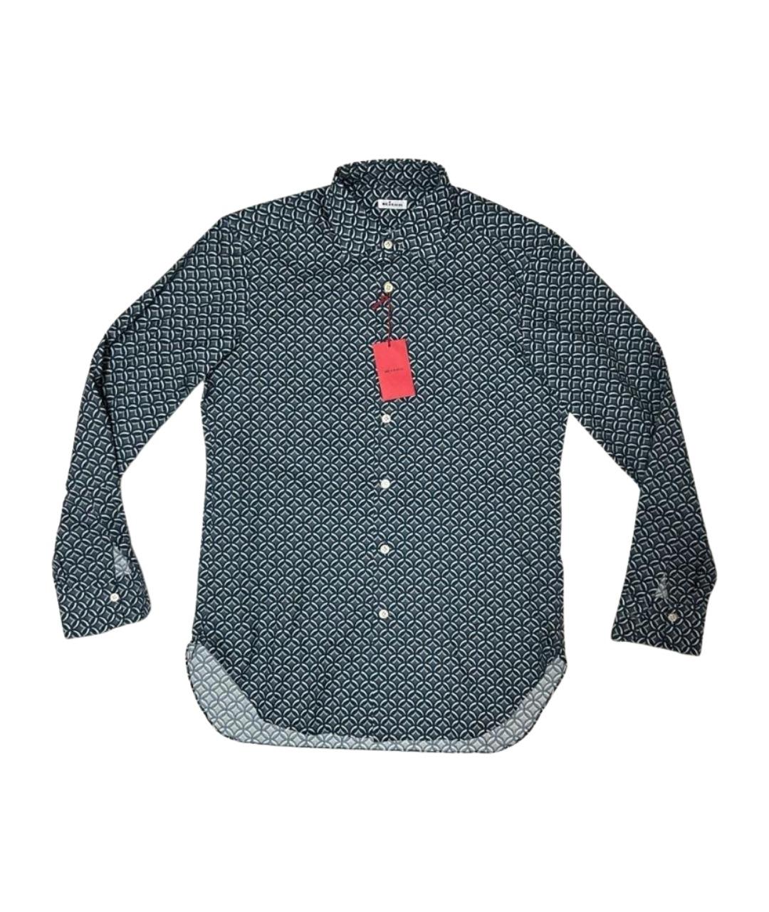 KITON Синяя хлопковая классическая рубашка, фото 1