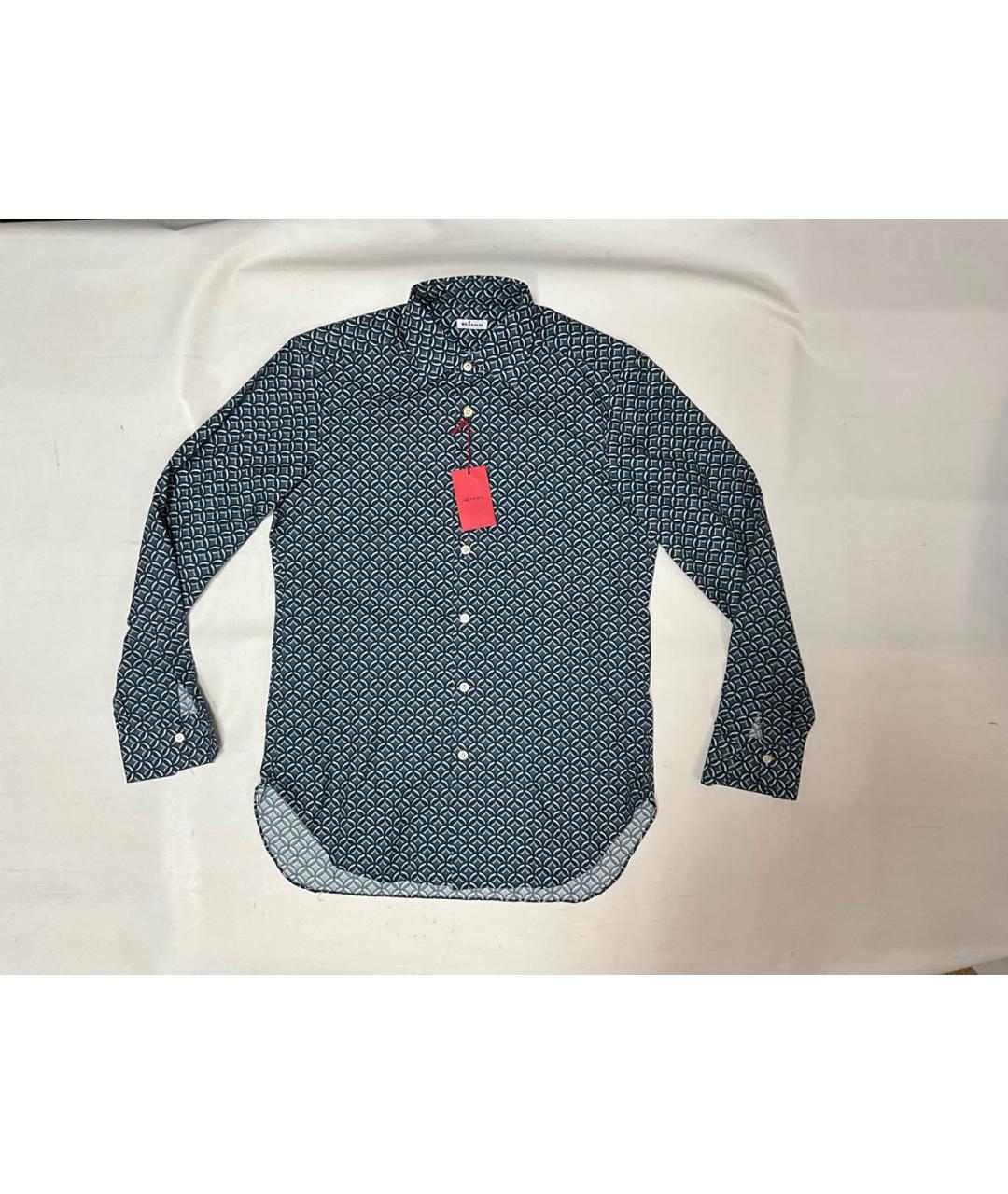 KITON Синяя хлопковая классическая рубашка, фото 8