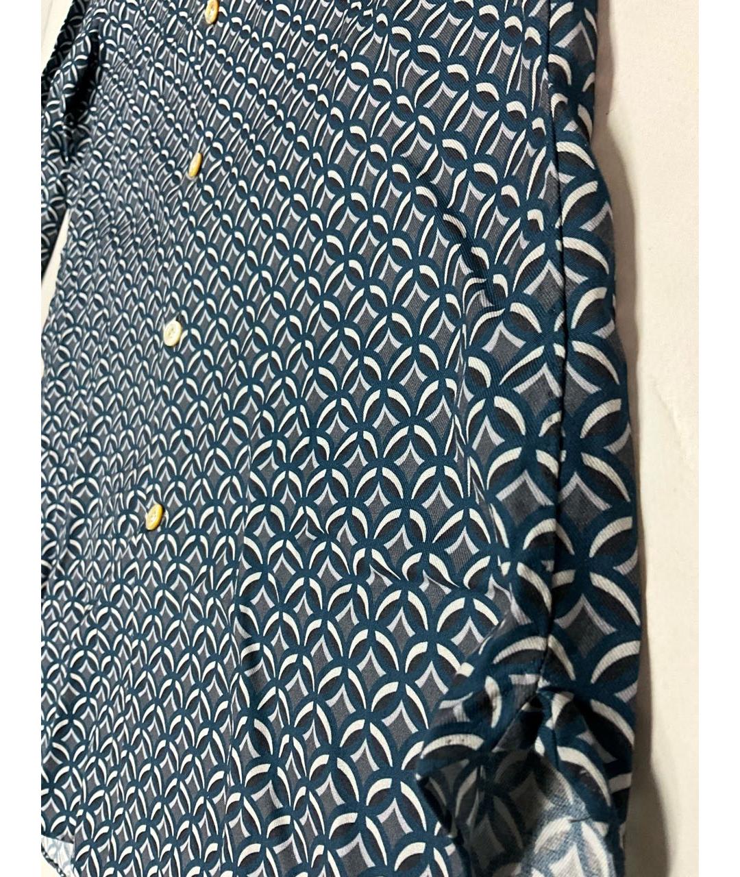 KITON Синяя хлопковая классическая рубашка, фото 6