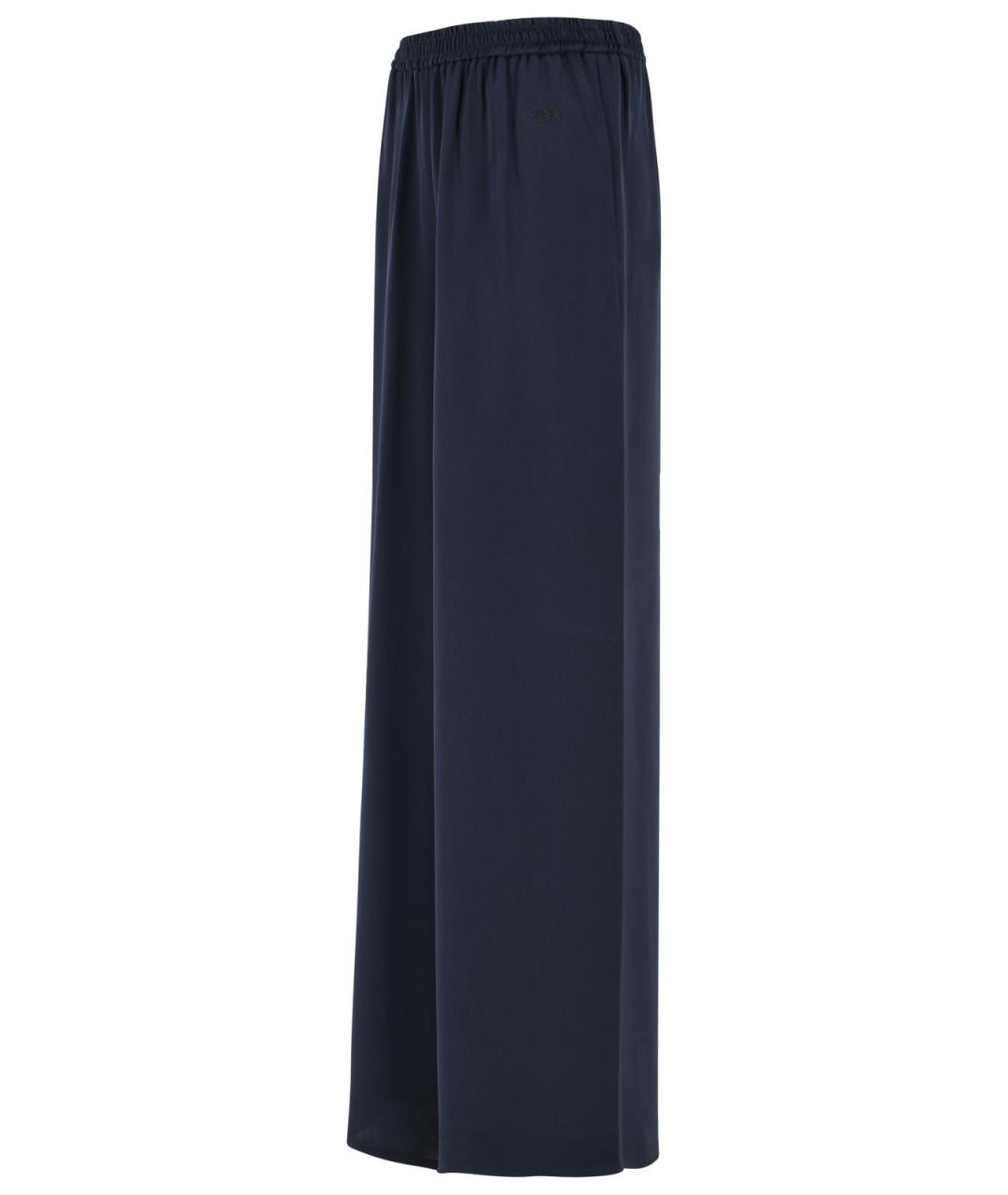 MAX MARA Синие шелковые прямые брюки, фото 2