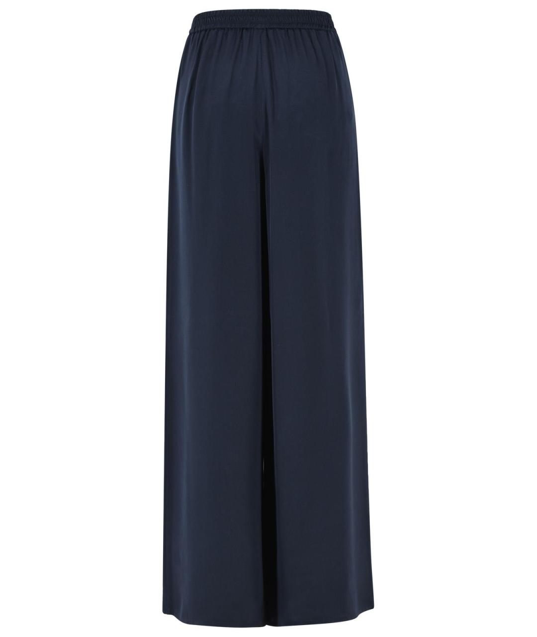 MAX MARA Синие шелковые прямые брюки, фото 3