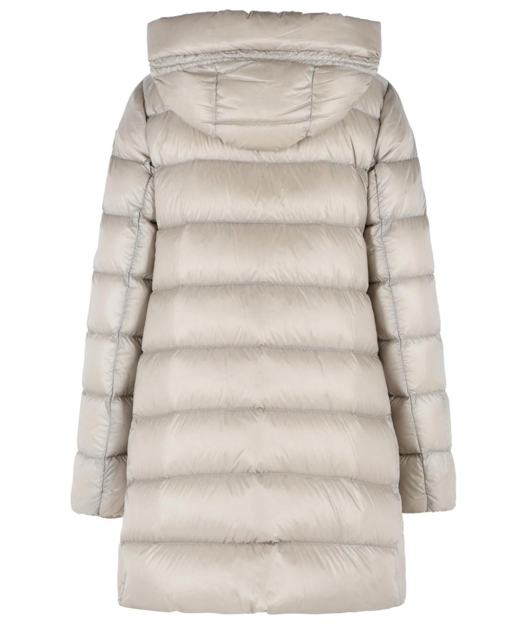 MONCLER Бежевый полиамидовый пуховик, фото 3