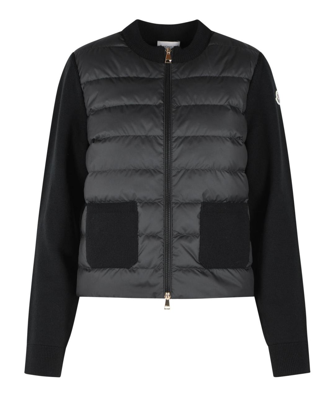 MONCLER Черный полиэстеровый кардиган, фото 1