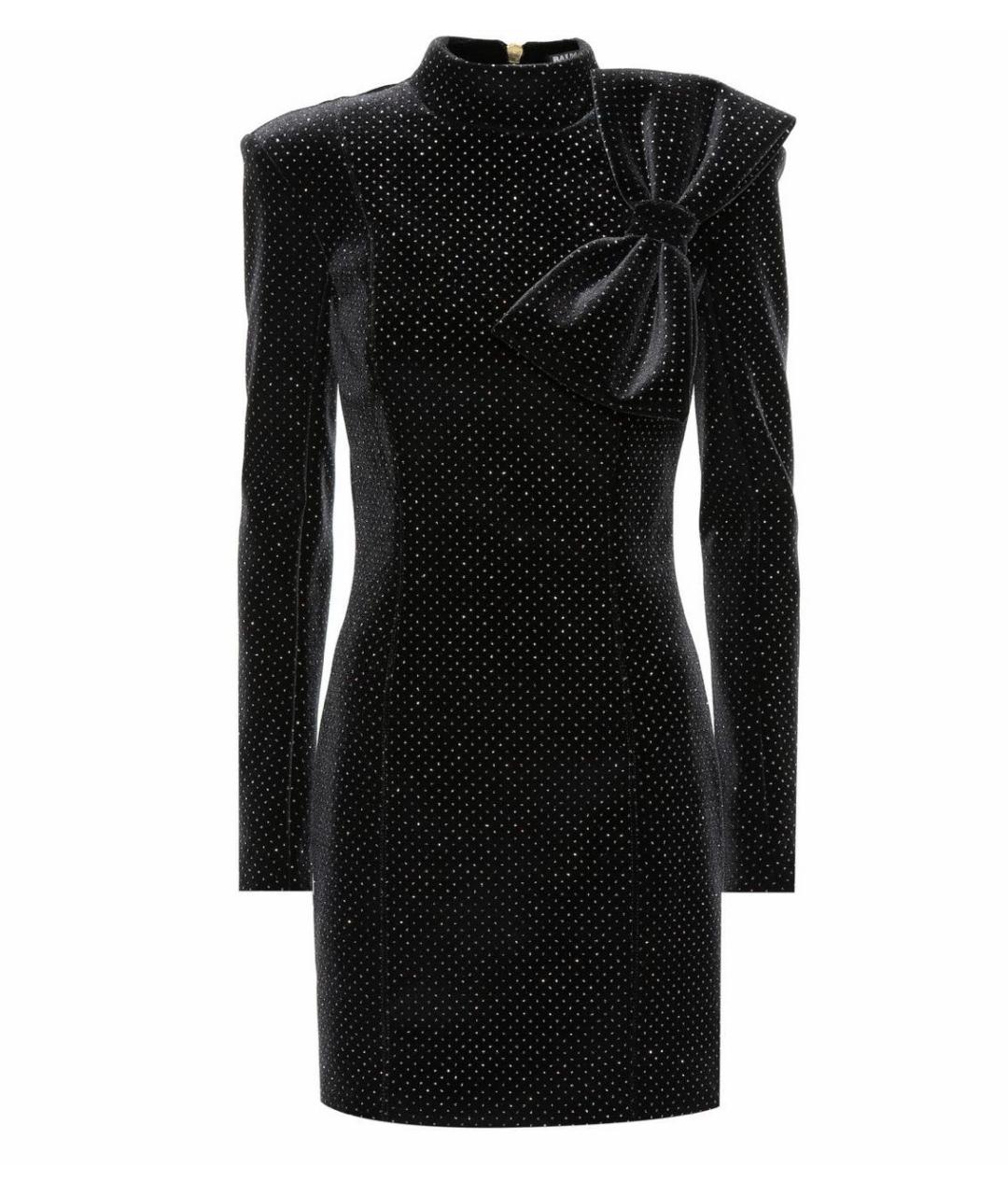 BALMAIN Черное полиэстеровое коктейльное платье, фото 1