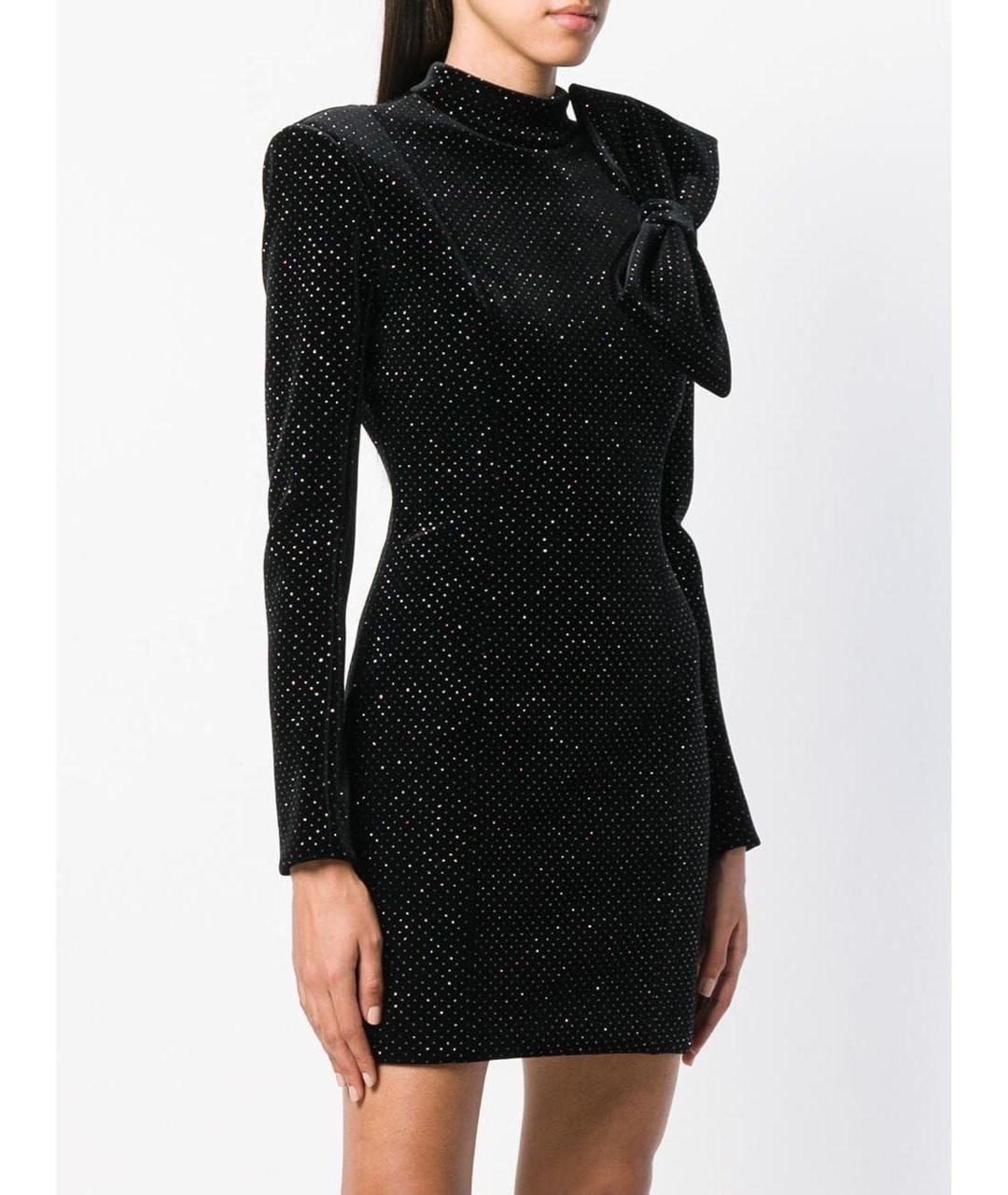 BALMAIN Черное полиэстеровое коктейльное платье, фото 5