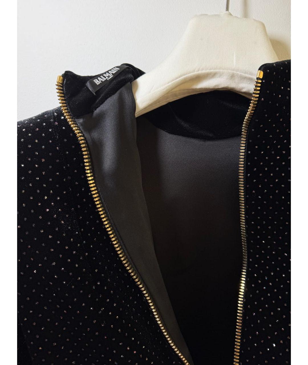 BALMAIN Черное полиэстеровое коктейльное платье, фото 3