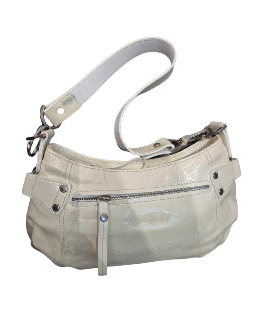 LONGCHAMP Белая сумка с короткими ручками из лакированной кожи, фото 1