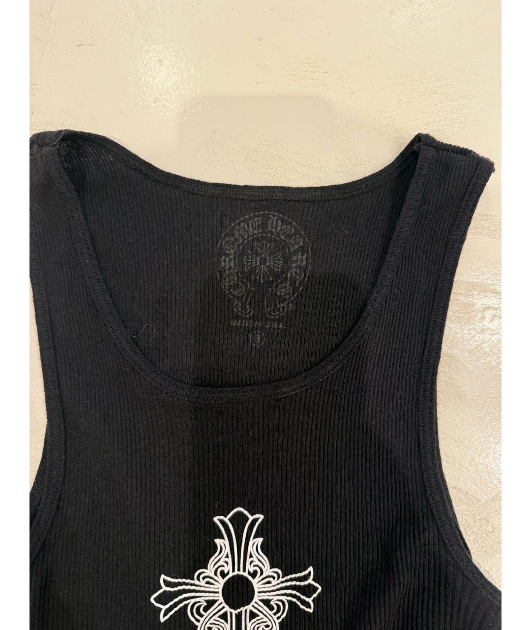 CHROME HEARTS Черная хлопковая майка, фото 4