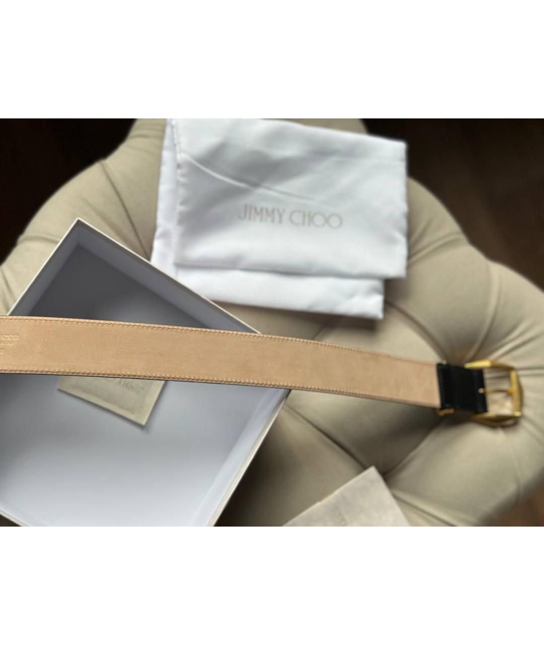 JIMMY CHOO Черный кожаный ремень, фото 5