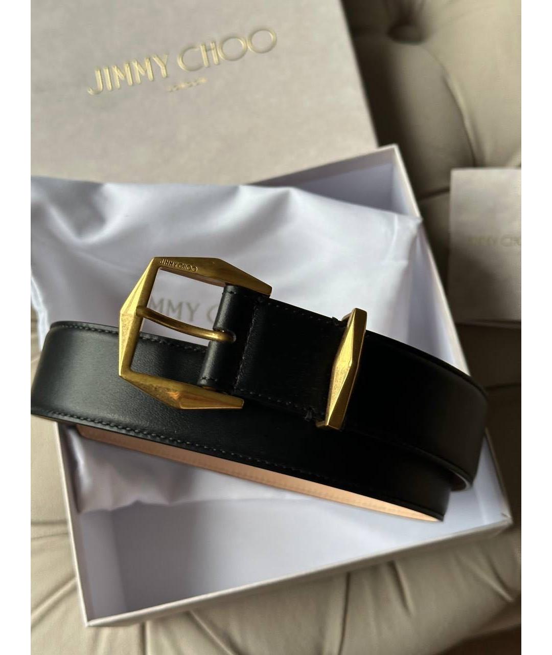 JIMMY CHOO Черный кожаный ремень, фото 6