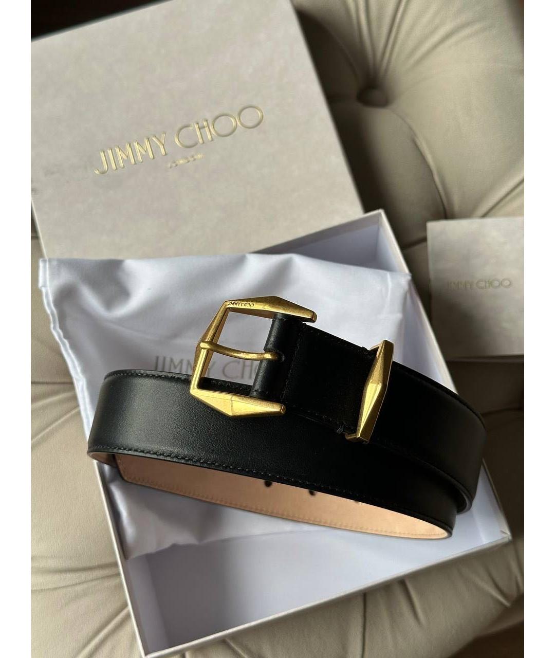 JIMMY CHOO Черный кожаный ремень, фото 7