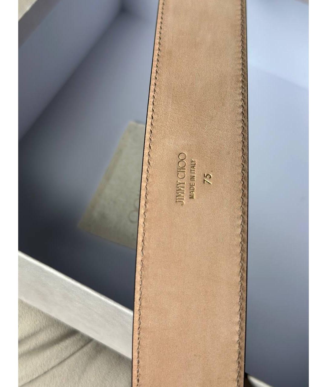 JIMMY CHOO Черный кожаный ремень, фото 4