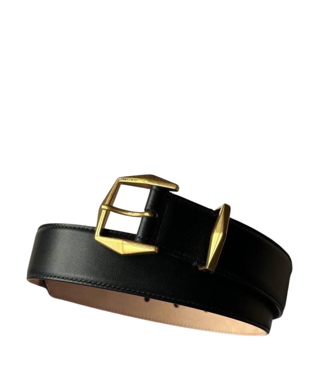 JIMMY CHOO Черный кожаный ремень, фото 1