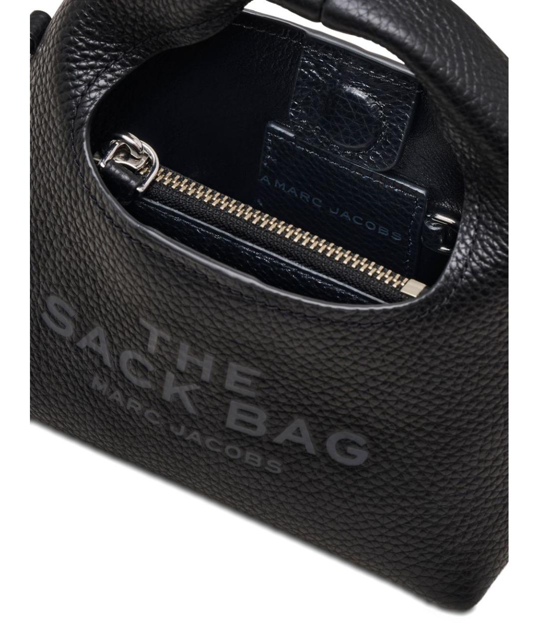 MARC JACOBS Черная кожаная сумка с короткими ручками, фото 4