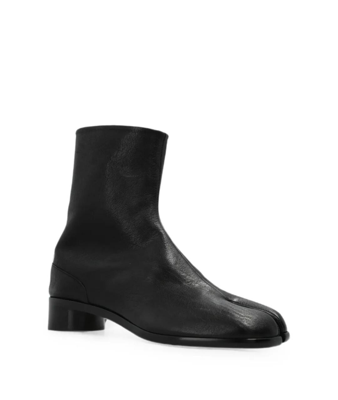 MAISON MARGIELA Черные кожаные высокие ботинки, фото 3