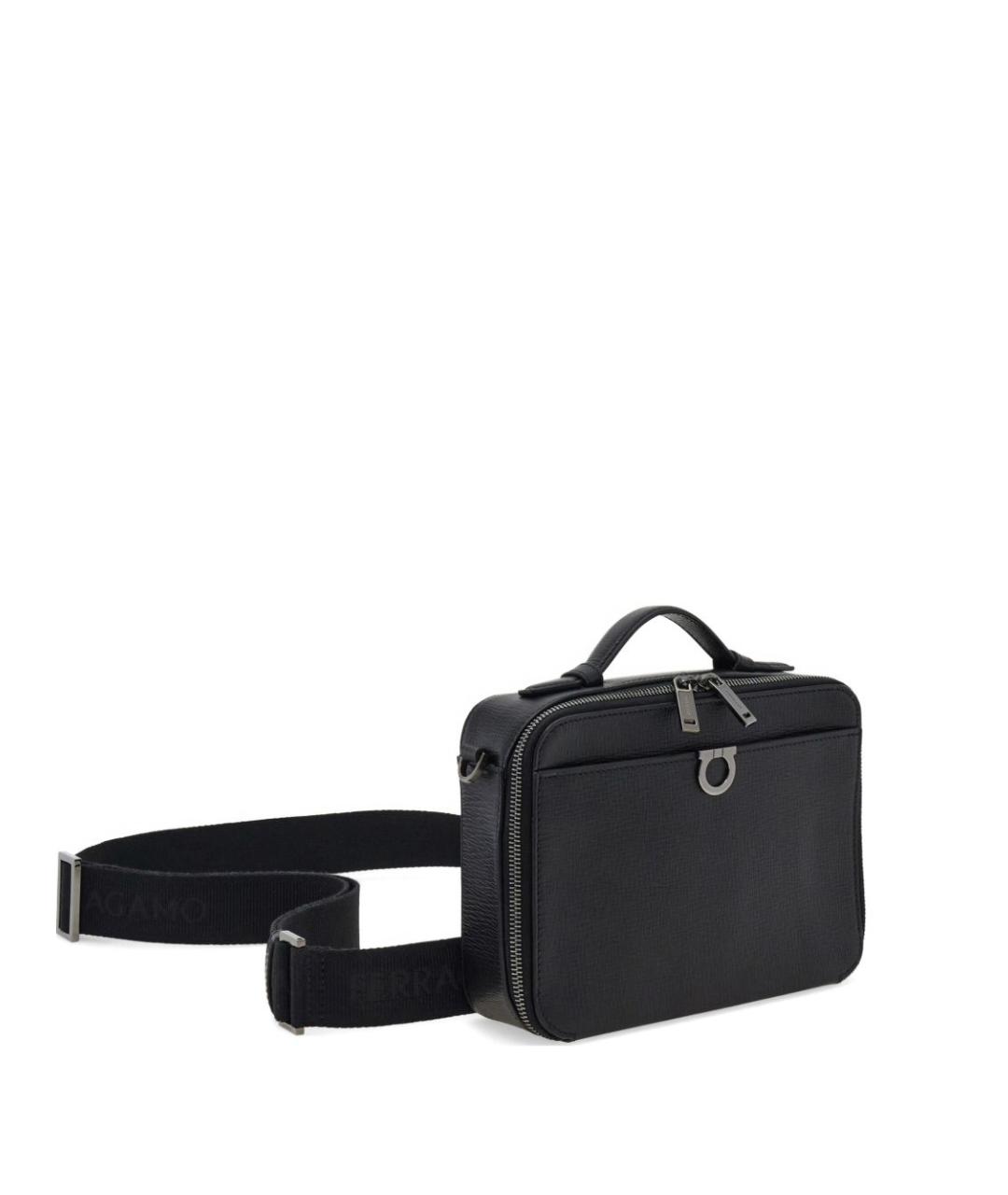 FERRAGAMO Черная синтетическая сумка на плечо, фото 4