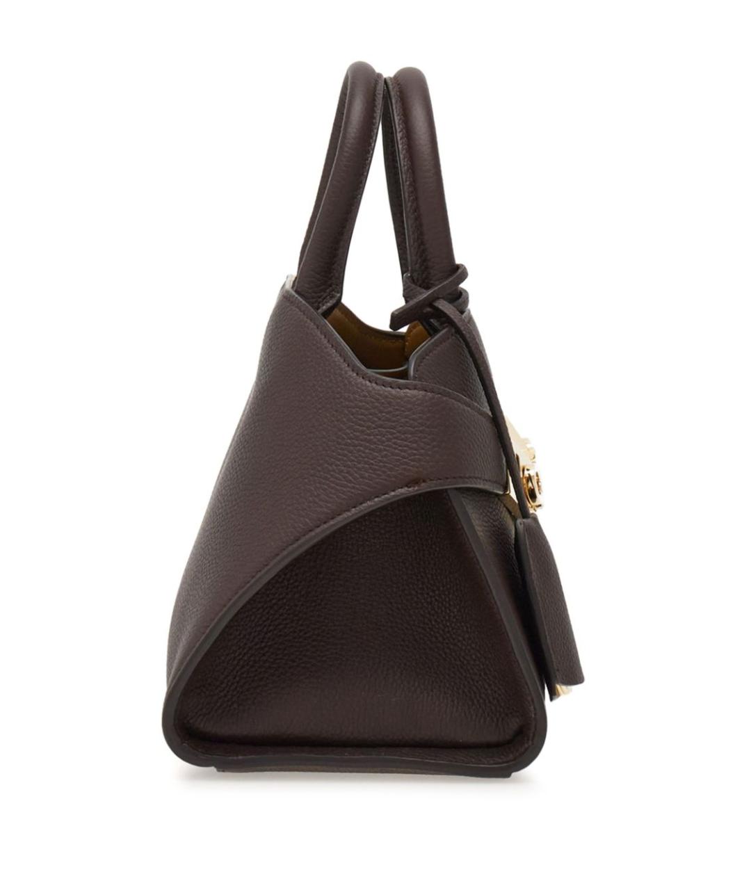 FERRAGAMO Коричневая кожаная сумка с короткими ручками, фото 2