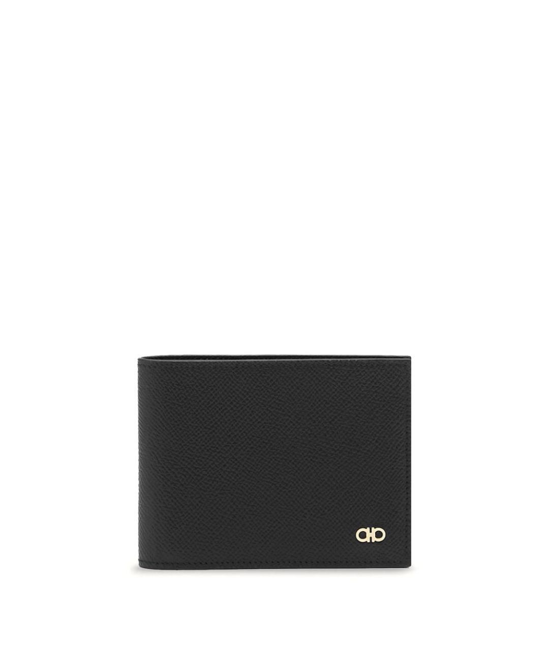 FERRAGAMO Черный кожаный кошелек, фото 1