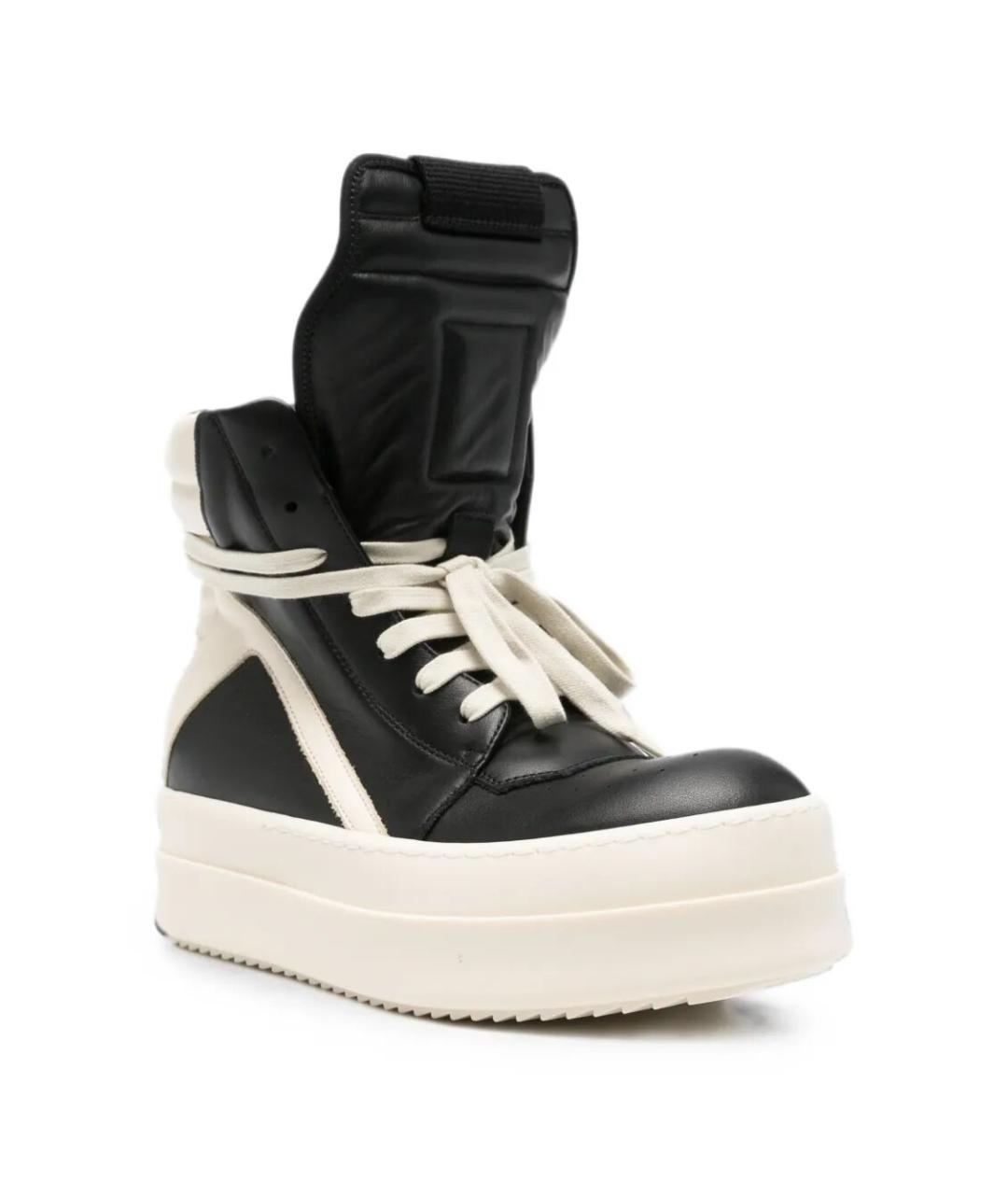 RICK OWENS Черные кожаные кеды, фото 4