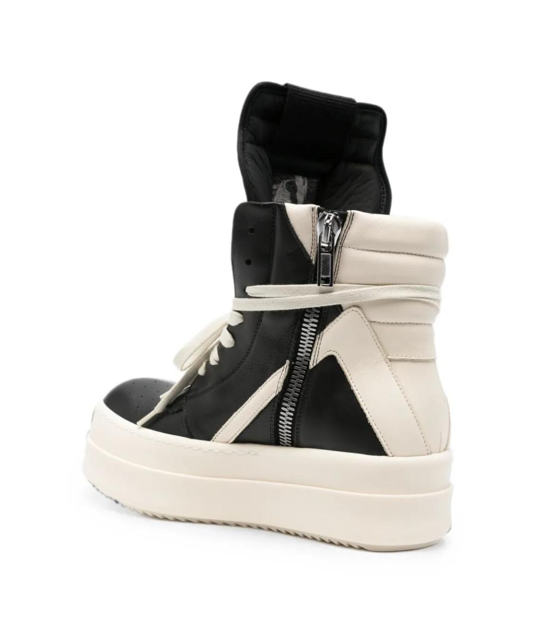 RICK OWENS Черные кожаные кеды, фото 3