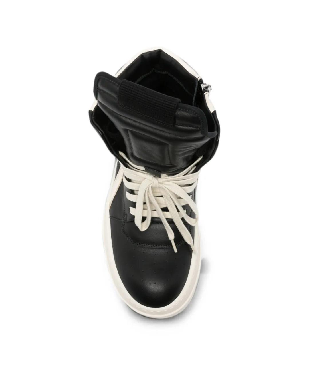 RICK OWENS Черные кожаные кеды, фото 2