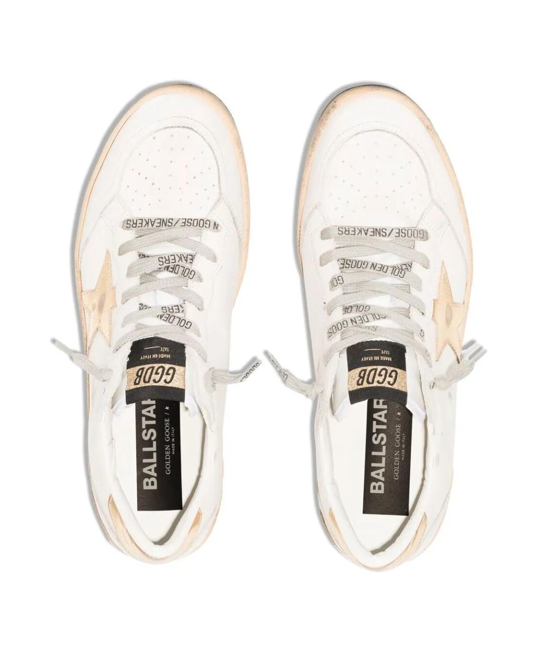 GOLDEN GOOSE Белые кожаные кроссовки, фото 4