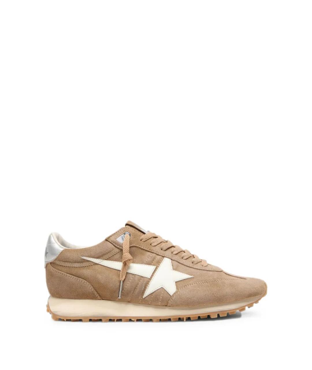 GOLDEN GOOSE Коричневые замшевые низкие кроссовки / кеды, фото 1