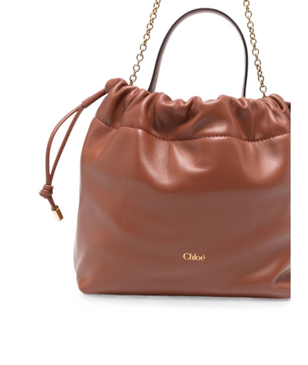 CHLOE Коричневая кожаная сумка тоут, фото 5