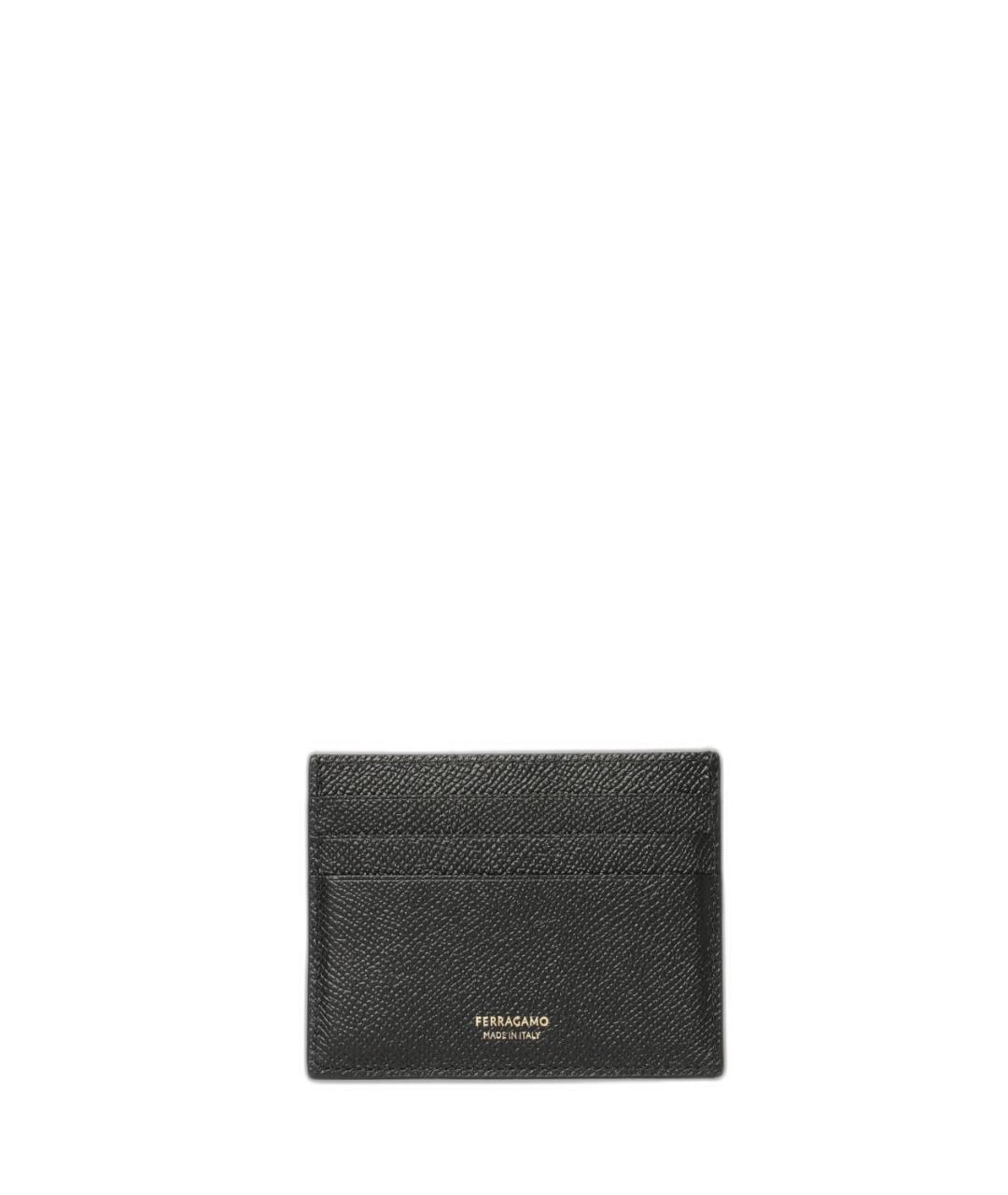 FERRAGAMO Черный кожаный кардхолдер, фото 2
