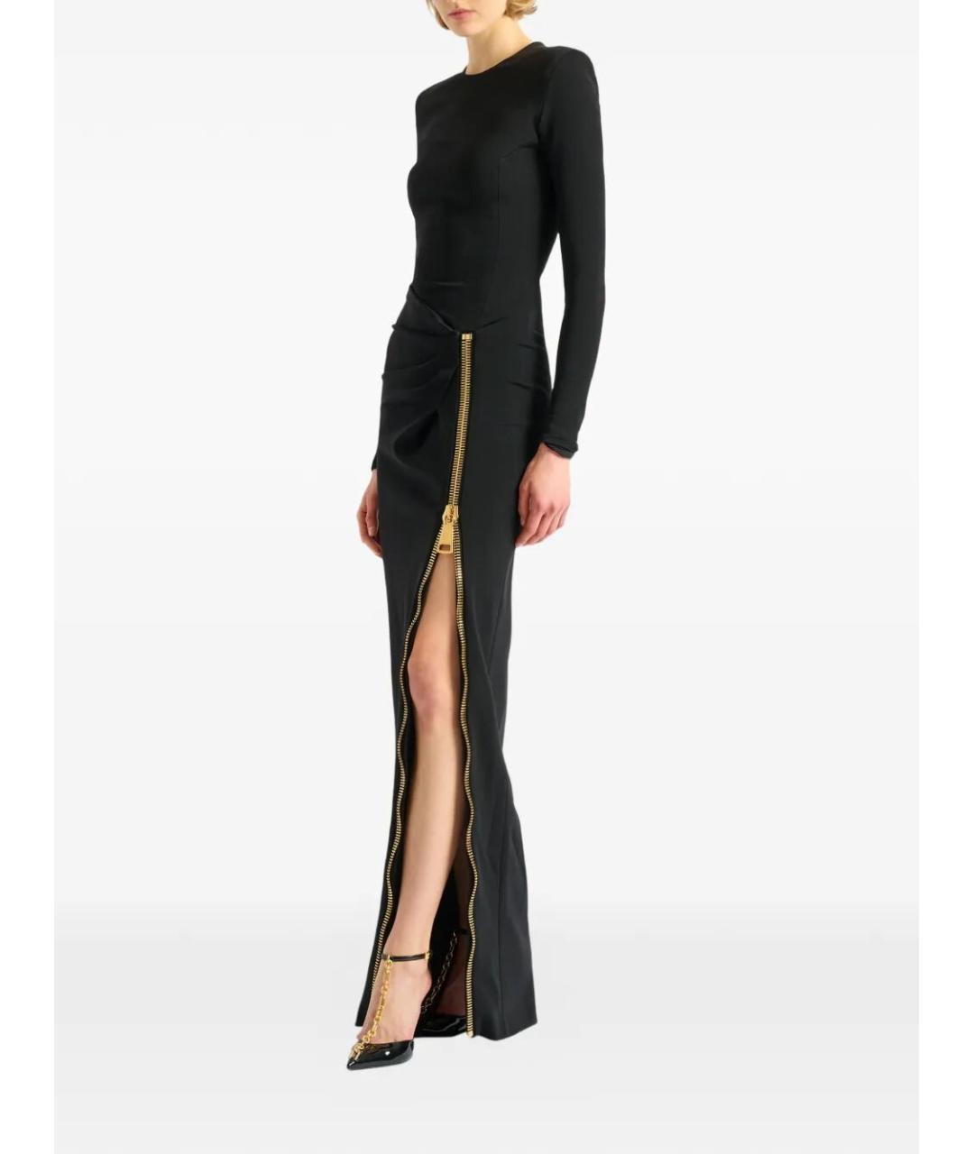 BALMAIN Черное полиамидовое вечернее платье, фото 2