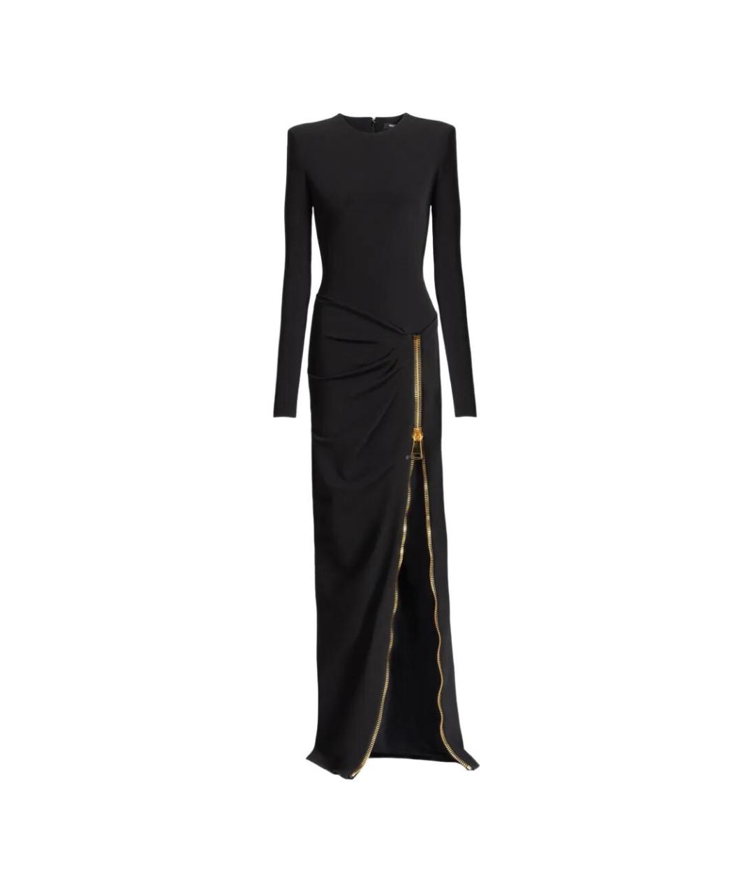 BALMAIN Черное полиамидовое вечернее платье, фото 1